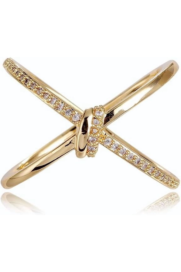 Dainty Simple Cross Scarf Ring for Lady Cubic Zirconia Silk Scarf Holder Clip Buckle Shawl Brooch Statement Finger Ring Decoration Accessories Jewelry