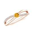thumbnail image 1 of Dainty Solitaire Engagement Ring with Side Stone 925 Sterling Silver/ Rose Gold Plated Citrine Infinity Knot Wedding Anniversary Promise Ring Jewelry Gift for Her Size 5, 1 of 4