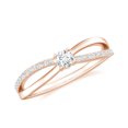 thumbnail image 1 of Dainty Solitaire Engagement Ring with Side Stone 925 Sterling Silver/ Rose Gold Plated Moissanite Infinity Knot Wedding Anniversary Promise Ring Jewelry Gift for Her Size 10, 1 of 4