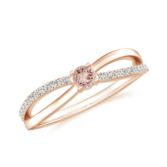 Dainty Solitaire Engagement Ring with Side Stone 925 Sterling Silver/ Rose Gold Plated Morganite Infinity Knot Wedding Anniversary Promise Ring Jewelry Gift for Her Size 9