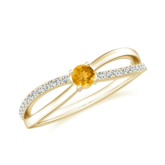 Dainty Solitaire Engagement Ring with Side Stone 925 Sterling Silver/ Yellow Gold Plated Citrine Infinity Knot Wedding Anniversary Promise Ring Jewelry Gift for Her Size 10