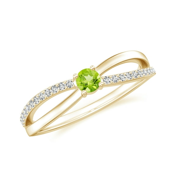Dainty Solitaire Engagement Ring with Side Stone 925 Sterling Silver/ Yellow Gold Plated Peridot Infinity Knot Wedding Anniversary Promise Ring Jewelry Gift for Her Size 9