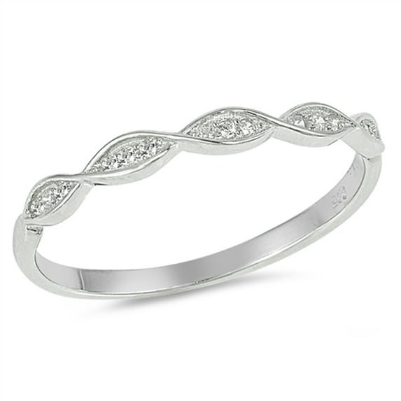 Dainty Stackable Infinity Promise Ring Sterling Silver White CZ 925 Jewelry Female Size 5