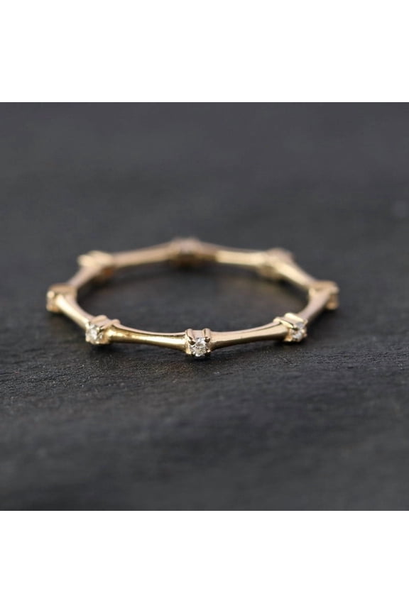 Dainty Stacking Band, Mini Eternity Band, Diamond Distance Ring, 925 Sterling Silver Ring, Delicate Ring, Minimalist Ring.
