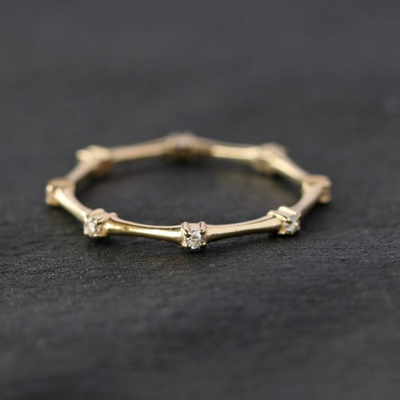 Dainty Stacking Band, Mini Eternity Band, Diamond Distance Ring, 925 Sterling Silver Ring, Delicate Ring, Minimalist Ring.