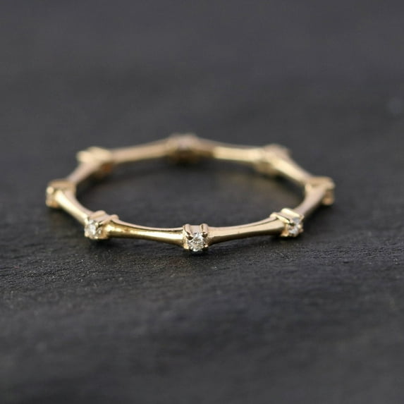 Dainty Stacking Band, Mini Eternity Band, Diamond Distance Ring, 925 Sterling Silver Ring, Delicate Ring, Minimalist Ring.