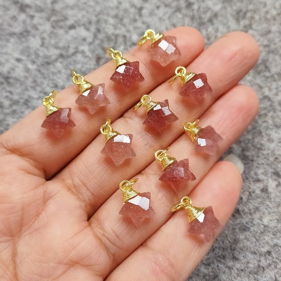 Dainty Sunstone Star Pendant Healing Crystal Jewelry, Solar Energy Gemstone Pendant, Gift For Her