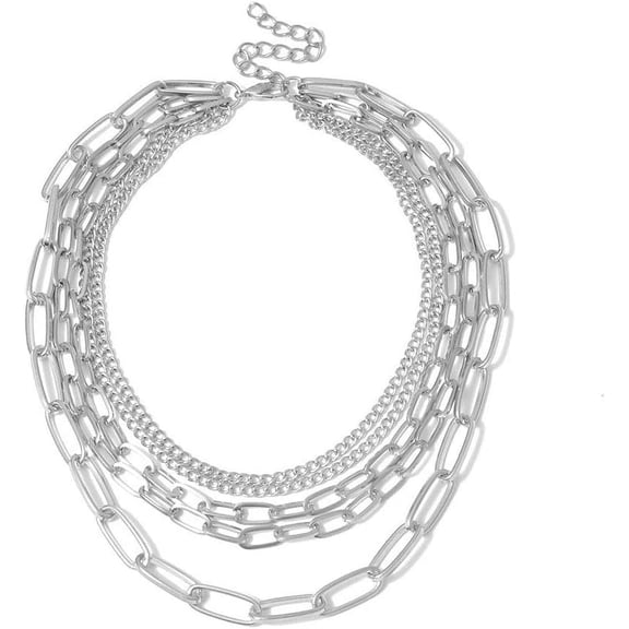 Dainty Unique Punk Layering Chain Choker Necklace Boho Jewelry Set Layered Statement Chunky Chain Necklace For Women Manoho Charms Necklaces Jewelry[Z4332]