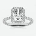 thumbnail image 1 of Dainty White Gold Plated Ring with Radiant Cut Moissanite Crafted in Sterling Silver by Auory for Women, 1 of 10