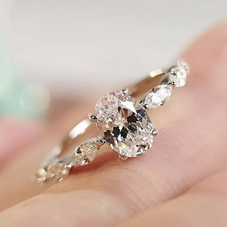 Dainty Women Engagement Rings AAA Cubic Zircon Silver Color Delicate Proposal Ring for Lover High Quality Wedding Jewelry