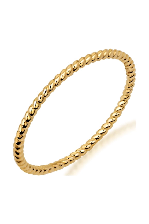 Dainty and Elegant Gold Rings 10K Yellow Gold Dainty Stackable Rope Cable Design Thin Slender Band Ring, Stunning Gold Ring, Size 10