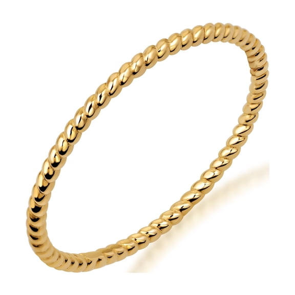 Dainty and Elegant Gold Rings 10K Yellow Gold Dainty Stackable Rope Cable Design Thin Slender Band Ring, Stunning Gold Ring, Size 9.5