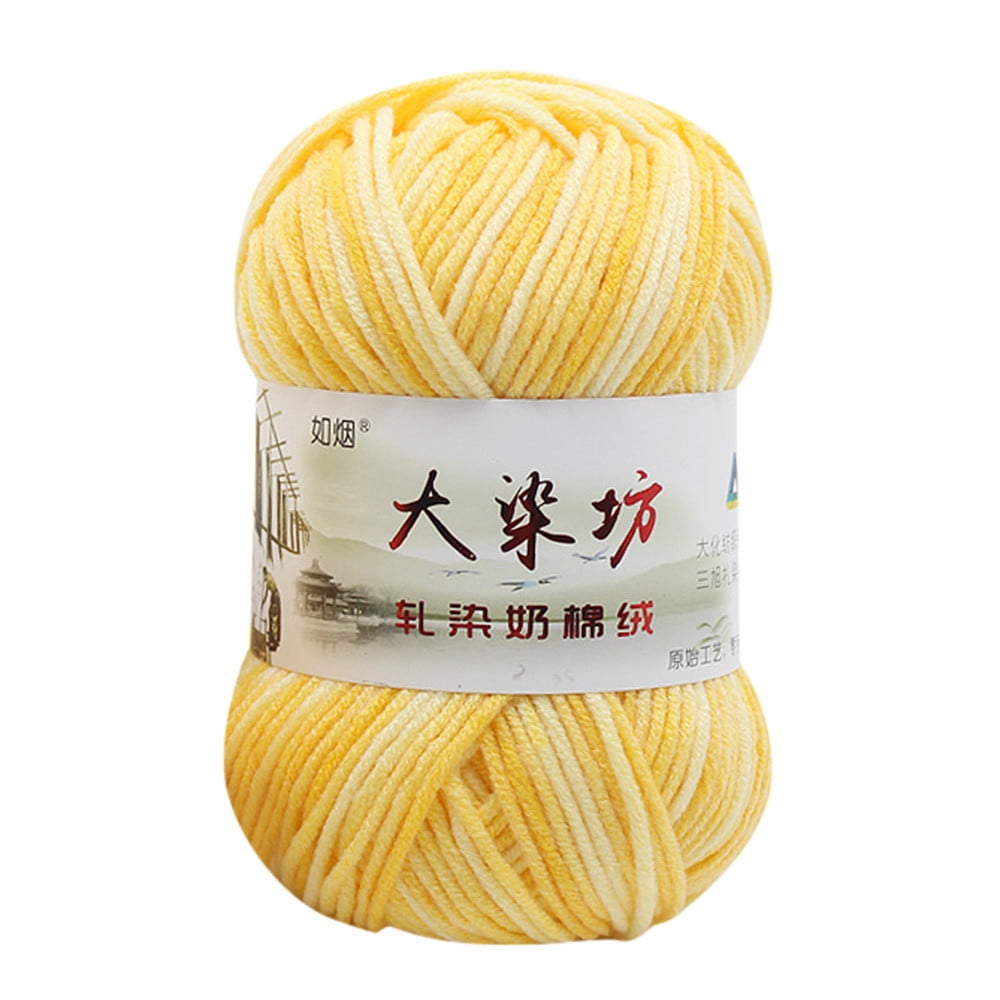 Dainzusyful Cotton Balls Yarn 1PC 50g Colorful Hand Knitting Baby Milk