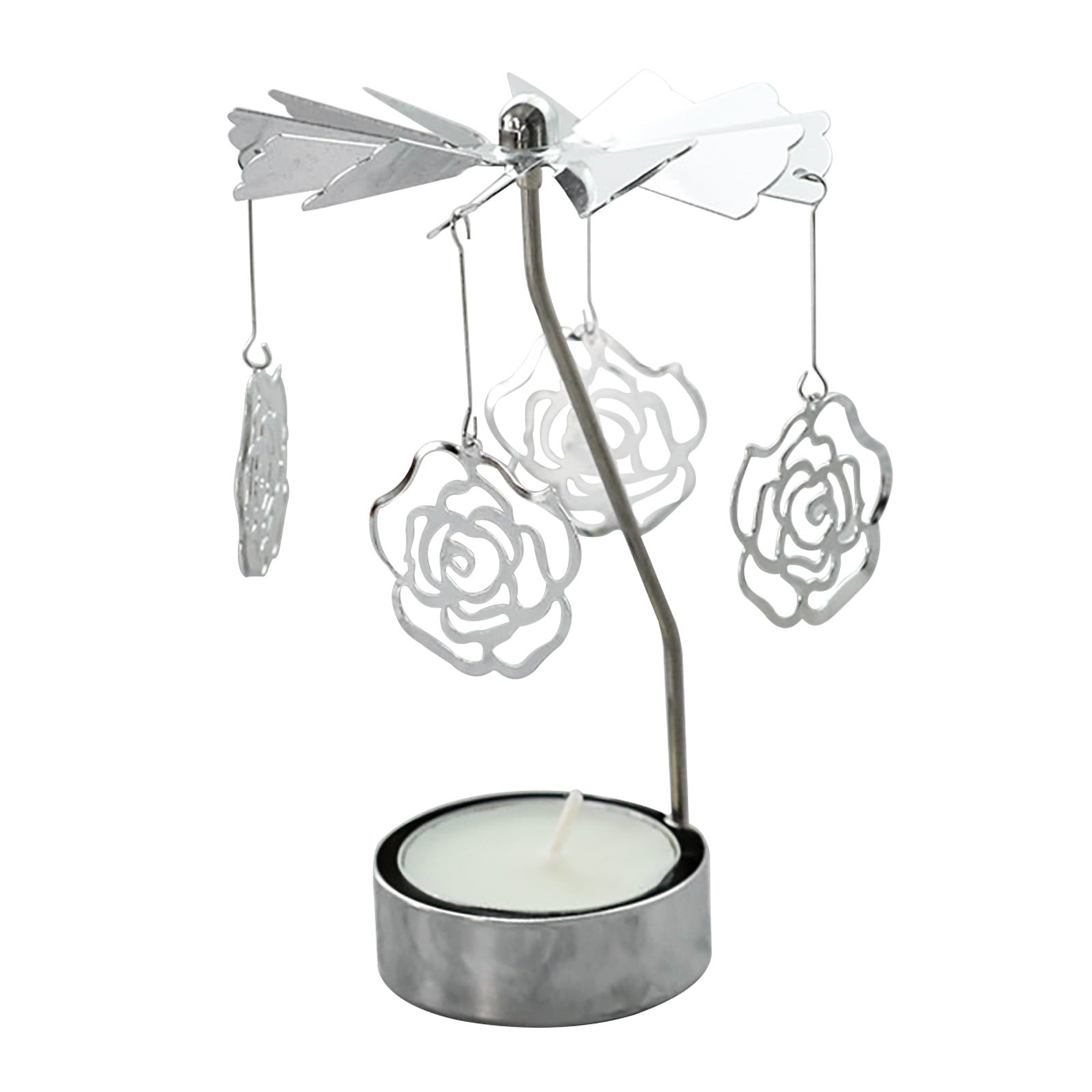 Dainzusyful Home Decor Desk Accessories Romantic Rotating Candlestick