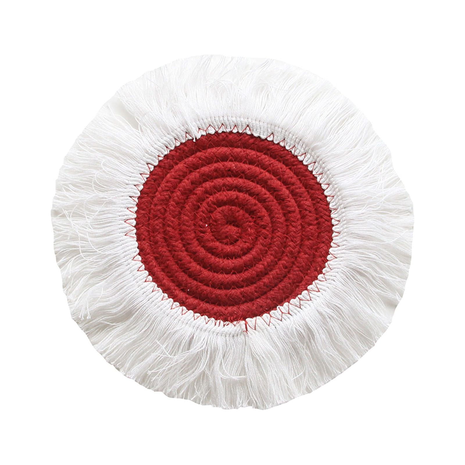 Dainzusyful Kitchen Utensils Set Kitchen Gadgets 12cm Cotton Insulation Mat Meal Mat Woven Anti