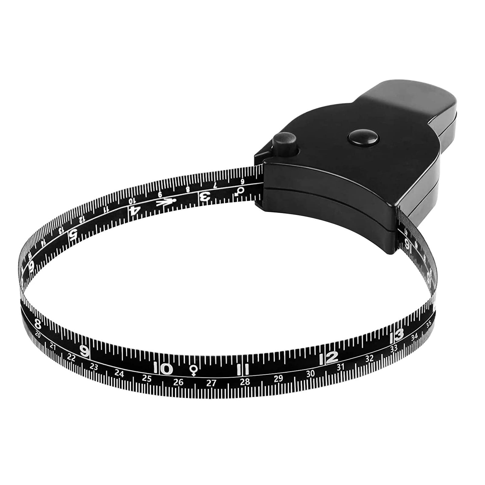 Body Measure Tape 60inch (150cm), Lock Pin and Push-Button Retract, Ergnomic and Portable Design, BLACK.