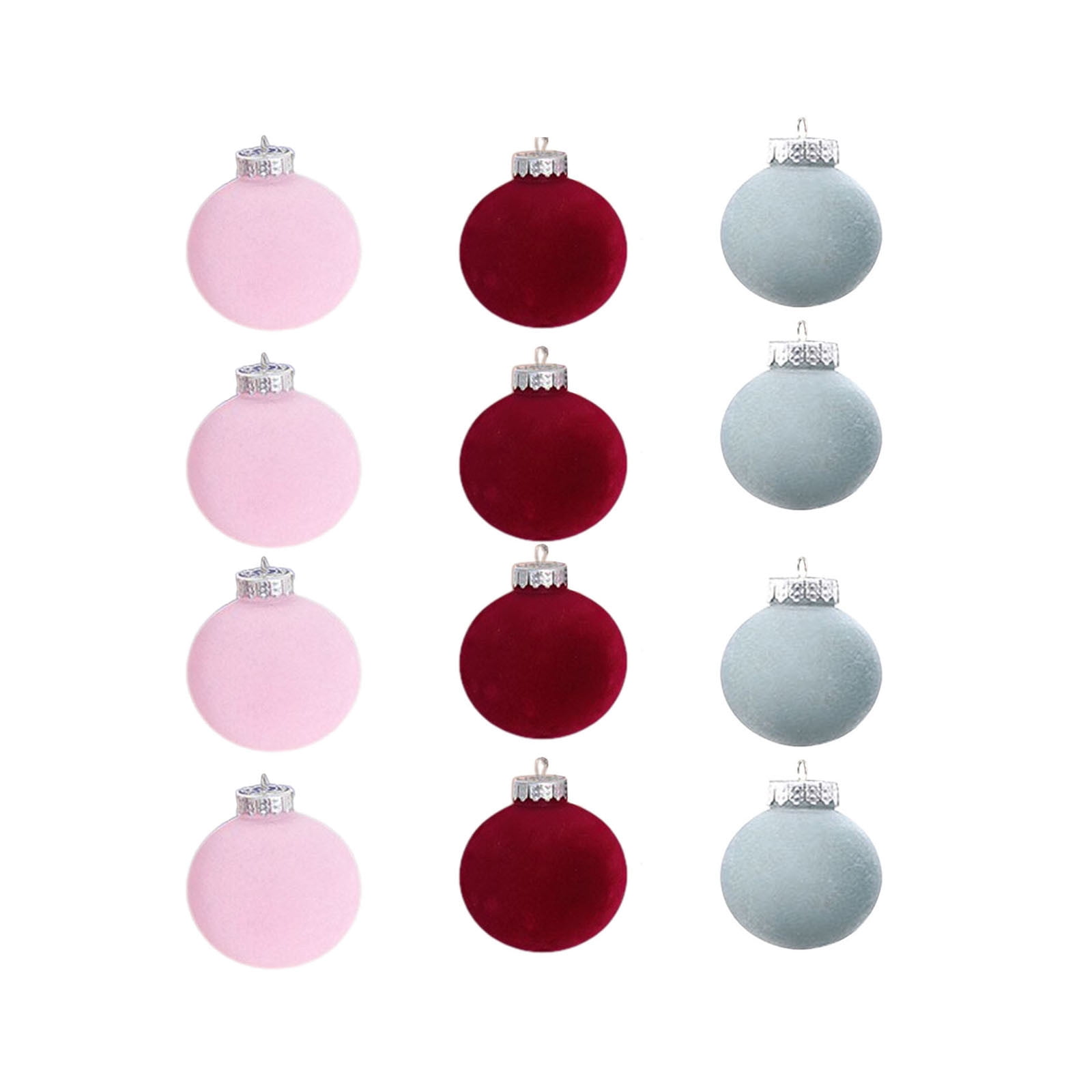Daiosportswear 12 Pcs Velvet Christmas Balls Flocked Christmas Tree