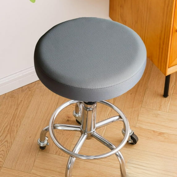 Daiosportswear 1PC 13.8x13.8in Stool Covers,Round Bar Stool Seat Cover,Waterproof Faux Leather Elastic Bands,Sturdy Easy Install Wipe Clean for Bar Stool Seat Protection Home Use