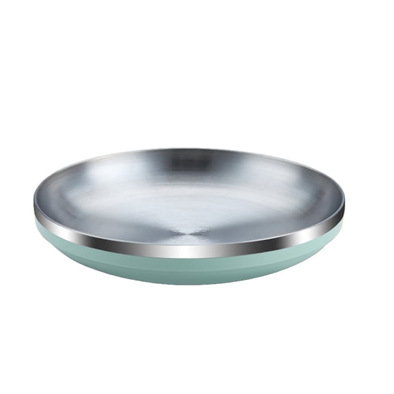 Daiosportswear 1PCS Stainless Steel Dinner Plates Metal Round Dinner Plates Unbreakable , Dishwasher Safe, Heat-Resistant for Indoor/Outdoor Use, Camping Everyday Meals