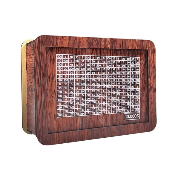 Daiosportswear 2025 New Cash Vault Wooden Savings Box, Wooden Cash Saver Money Box, Money Box with Counter, Wooden Money Saving Challenge Box with Money Target and Numbers for Boys and Girls