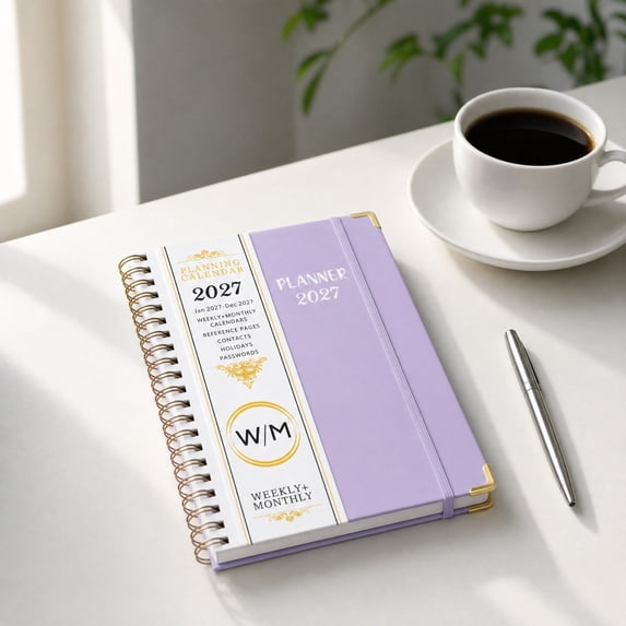Daiosportswear 2027 Weekly Monthly Spiral Planner A5 Size Divider Pages Elastic Closure Paper Schedule Notebook