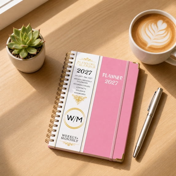 Daiosportswear 2027 Weekly Monthly Spiral Planner A5 Size Divider Pages Elastic Closure Paper Schedule Notebook