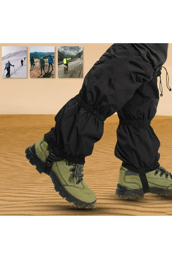 210D Waterproof Sandproof Leg Gaiters for Outdoor Activities, Multi-functional Skiing Hiking Foot Protectors, Adjustable Straps, Unisex, Size 9.8x17.0in