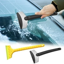 Daiosportswear 2PC Automobile Snow Shovel,Winter Ice Scraper,Plastic 13x4.7in Stainless Steel 9.4x4.2in Long Handle,Beef Tendon Scraper for Window Glass Cleaning Winter Car Use