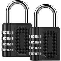 Daiosportswear 2PCS Combination Padlock Long Shackle Lock 4 Digit Resettable Combination Lock