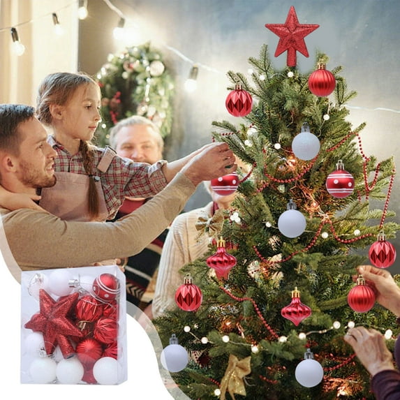 Daiosportswear 31-Pack 2in Christmas Ball Ornaments,Christmas Tree Decorations,Plastic Shatterproof Multiple Styles Easy Hang,for Home/office/School/Christmas/Wedding/Anniversary/Party Decor