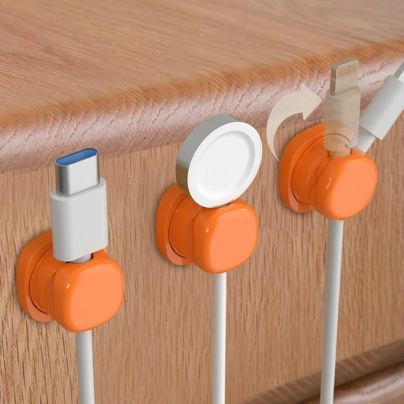 Daiosportswear 3PC Data Cable Organizer,Cable Management Clips,PVC&Silicone Self-Adhesive Flexible,No-Tool Install Low-Profile for Desk/Home office Phone/Charger Cable Clutter-Free