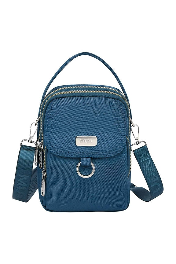 5.9x2.4x7.9in Women's Crossbody Bag,Multi Compartment Messenger Bag,Nylon Wear-Resistant Easy Clean,Metal Zipper Adjustable Strap,Headphone Hole,for Shopping,Birthday/Wives