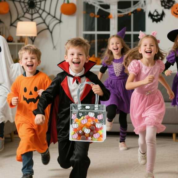 Daiosportswear 5.9x6.3x3.2in PVC Transparent Hand Gift Bag,Students Holiday Gift Bag,PVC Waterproof Easy Clean Reusable,Lightweight for Cosmetics/Stationery/Travel Storage Tote Bag