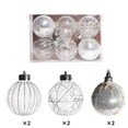 thumbnail image 1 of Daiosportswear 6-Pack 3.1in Christmas Netting Ornaments Set,Christmas Tree Decorations,Plastic Painted Gold Glitter Easy Hang,Luxurious Look for Medium/Large Xmas Tree Home Holiday Decor, 1 of 2