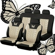 Daiosportswear 9-Piece Cushion Set,Full Set of Car Seat Covers, Universal Embroidered Car Seat Cover Set