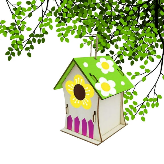 Daiosportswear Bird Houses for Outside Clearance Wooden Home Decoration DIY Hand Painted Crafts Graffiti Bird House Set 30ML