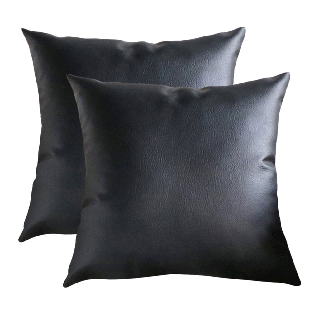 Daiosportswear Black or Friday Deals 2pc Faux Leather Cushion Covers