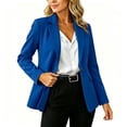 thumbnail image 1 of Daiosportswear Blazers for Women Long Sleeve Casual office Suit Lightweight Single Button Tailored Suit Jacket Blue, 1 of 7