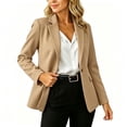 thumbnail image 1 of Daiosportswear Blazers for Women Long Sleeve Casual office Suit Lightweight Single Button Tailored Suit Jacket Khaki, 1 of 7