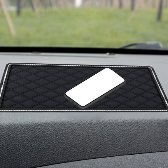 Daiosportswear Car Dashboard Protective Mat, Universal Fit for Mobile Navigation & Devices, Stripe Anti-Slip Design, Multi-Function with Perfume Holder, High-Temp Material, Fits All Vehicle Models
