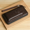 thumbnail image 1 of Daiosportswear Large Capacity Long Men'S Leather Zippered Wallet with Multiple Card Holders for Storing 6.9-Inch Phones Coffee, 1 of 2
