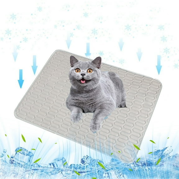Daiosportswear Cooling Mat, Self-Cooling Pet Blanket for s, 23.6x17.7in, Gray/Green/Beige/Blue, Outdoor/Indoor Use, Summer Cool Down, Pet Bed Pad, Breathable & Easy Clean