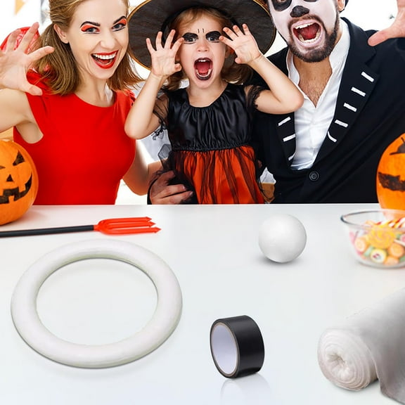 Daiosportswear DIY Halloween Light Up Ghost Wreath Decoration, 12 LED White Ghosts, Indoor Outdoor Party, Haunted House Decor, Spooky Garland, Festive Seasonal Wreath