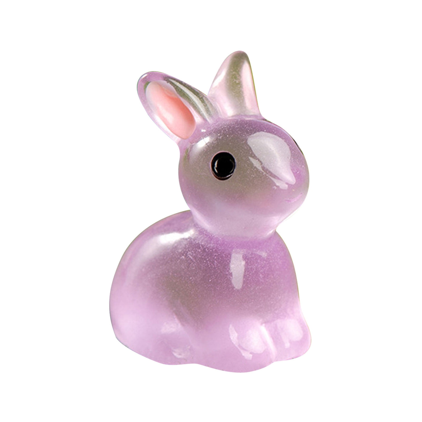 70-Piece Glow In The Dark Bunny Figurines - Mini Resin Rabbits For DIY Crafts & Easter Decor