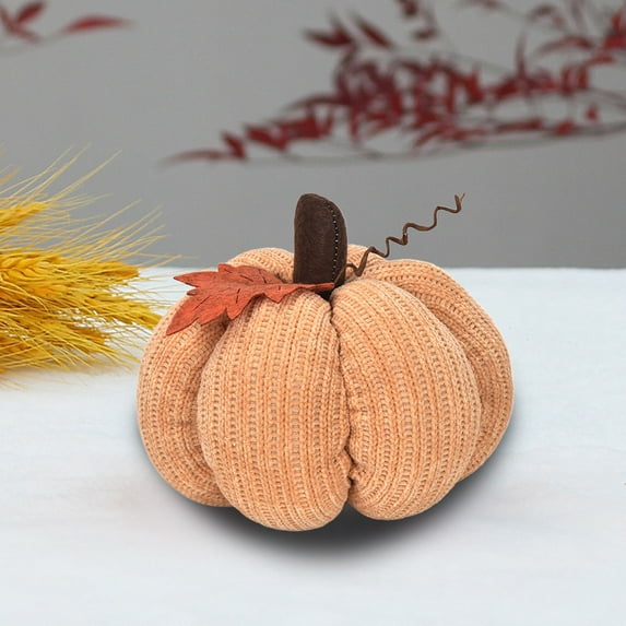 Daiosportswear Fall Decorative Pumpkin Shaped Throw Pillow, Soft Polyester Cushion, 7.9x5.9in, Halloween Party Home office Decor, Realistic Detail, Polypropylene Cotton Stuffed, Gift Idea