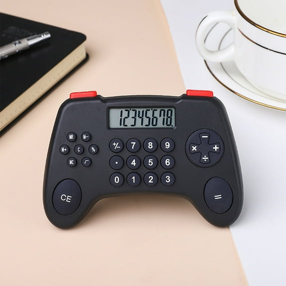 Daiosportswear Gamepad Calculator,8-Digit Arithmetic Student Stationery,White/Black/Red,Plastic,4.6x3.2x0.6in,Novelty Desktop,LCD Screen,Mute Buttons,Portable,School/office Use,Personalized Decor