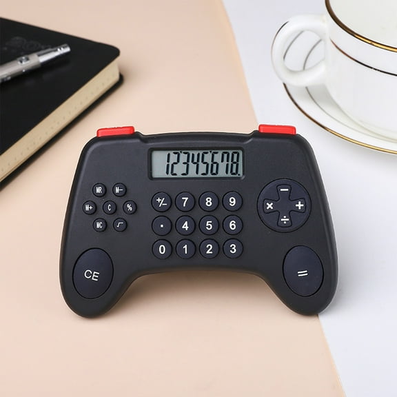 Daiosportswear Gamepad Calculator,8-Digit Arithmetic Student Stationery,White/Black/Red,Plastic,4.6x3.2x0.6in,Novelty Desktop,LCD Screen,Mute Buttons,Portable,School/office Use,Personalized Decor