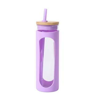 22 oz glass water cup with bamboo lid and straw – The Gift Gallery MI