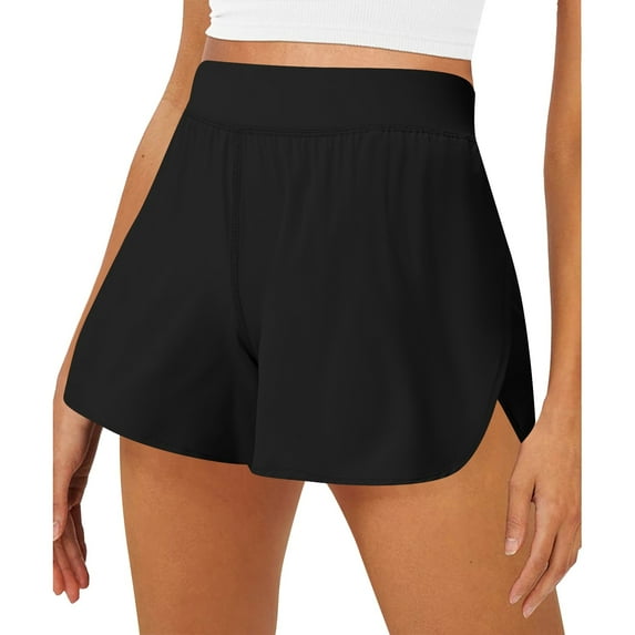 Daiosportswear High Waisted Split Running Shorts for Women Comfy Mesh Liner for Workout Athletic Gym Track Quick Dry,Shorts for Women