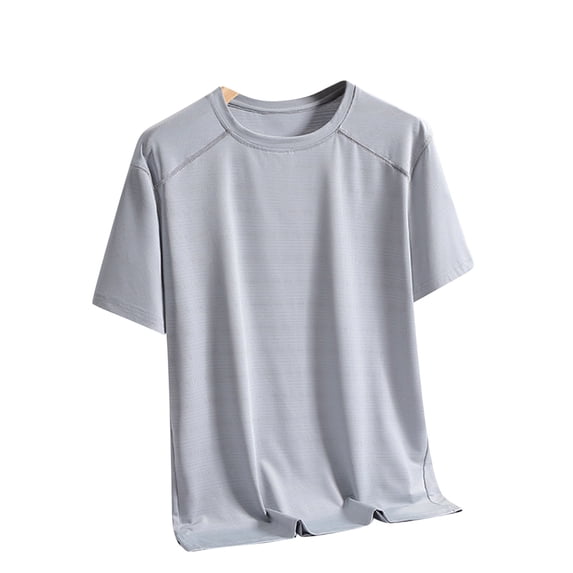 Daiosportswear Lightweight Workout Shirts for Men - Crewneck Running Athletic T-Shirts Short Sleeve Gym Tops Gray XL(XL)